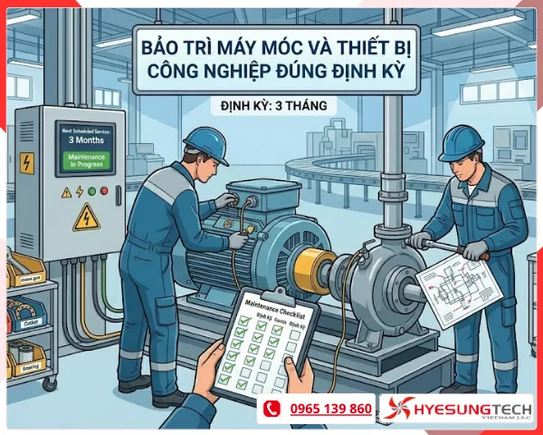 Bảo trì máy móc cũng giúp tiết kiệm điện