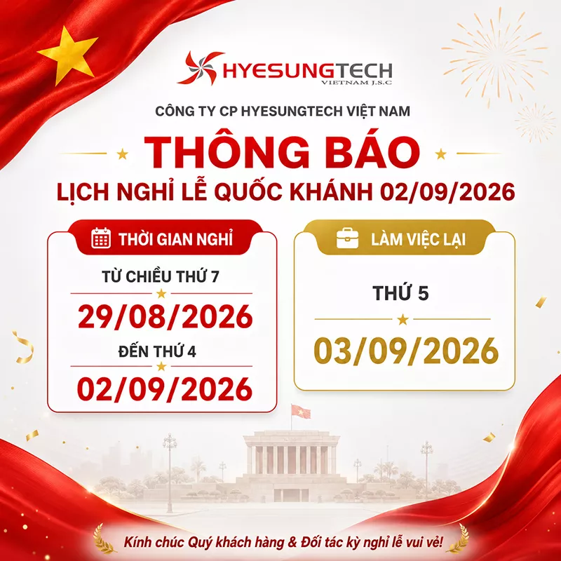 Thông báo lịch nghỉ lễ Quốc Khánh 02/09/2026